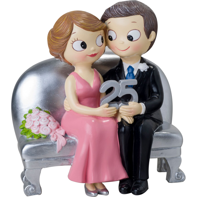 Figura 25 aniversario bodas de plata en sillón
