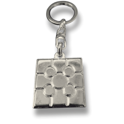 Llavero baldosa de Bilbao brillante plata