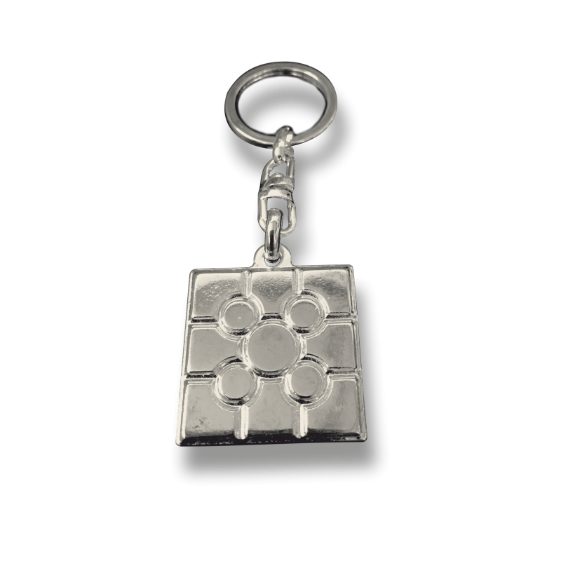 Llavero baldosa de Bilbao brillante plata