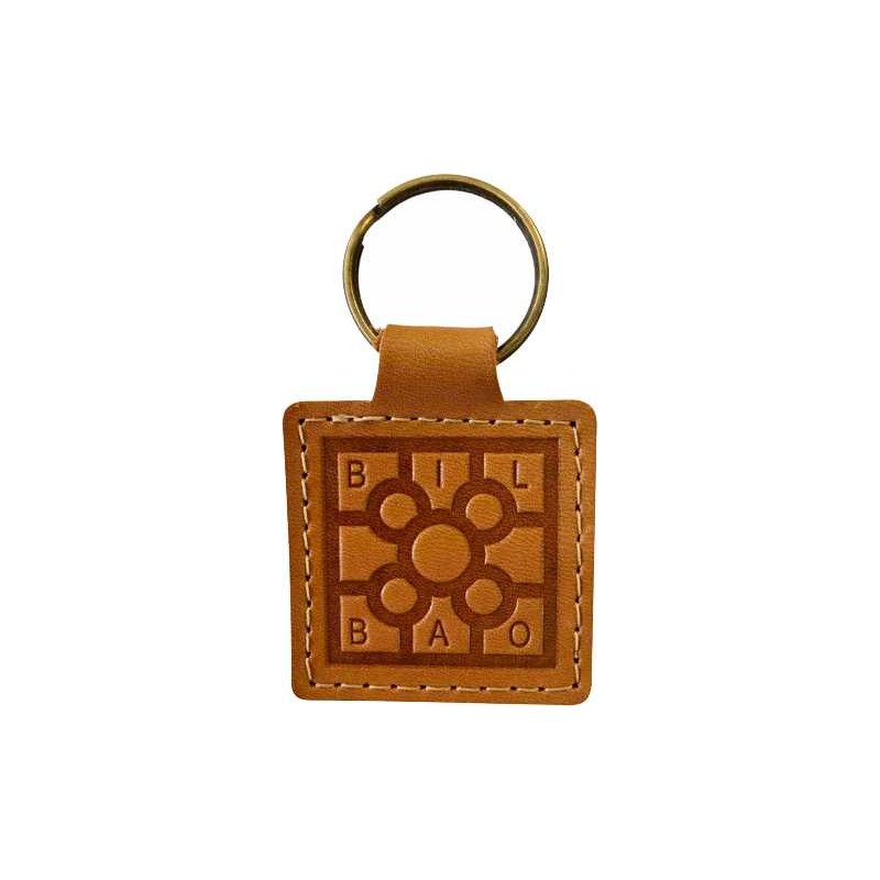 llavero baldosa de Bilbao piel