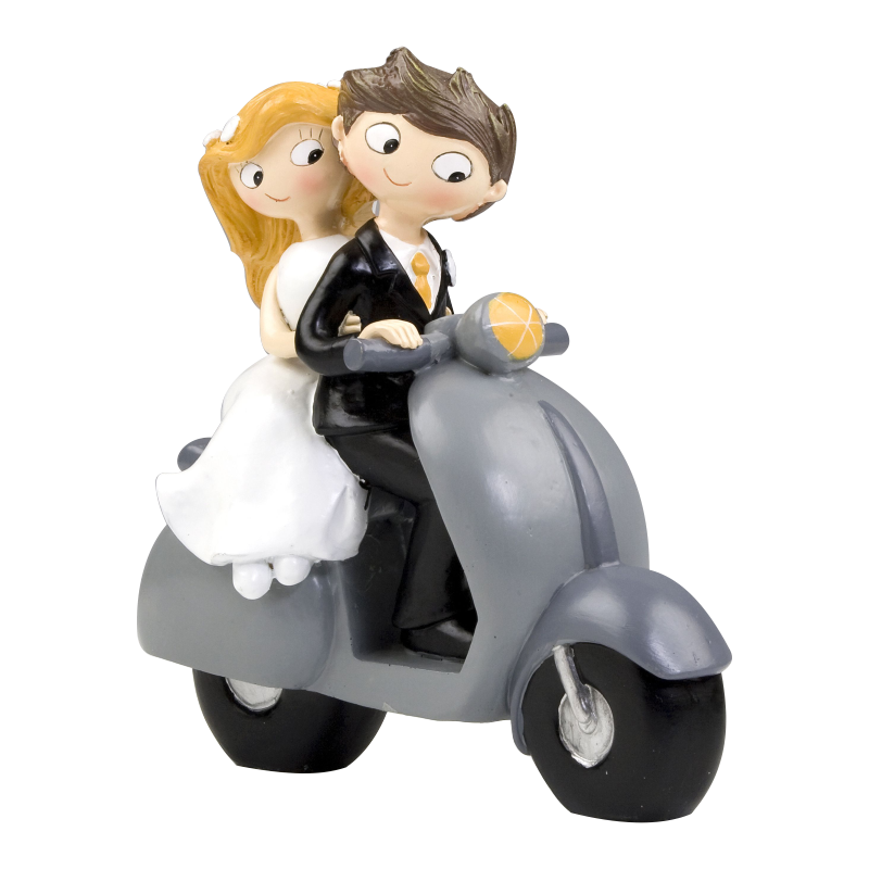 Figura tarta novios Moto Scooter
