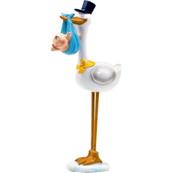 Figura cigüeña bebé azul