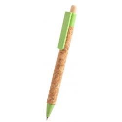 Bolígrafo de corcho y ABS verde