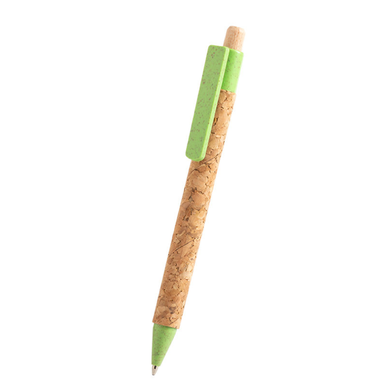 Bolígrafo de corcho y ABS verde