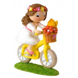 Figura Tarta niña Comunión Bici