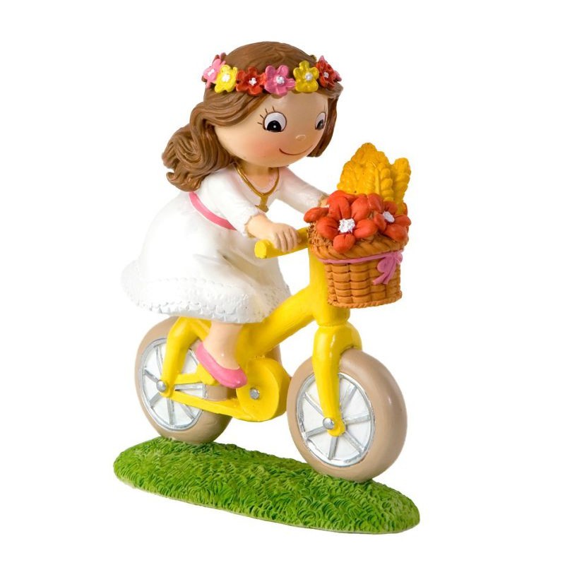 Figura Tarta niña Comunión Bici