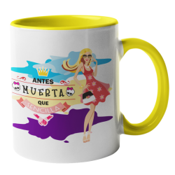 Taza Antes muerta que sencilla amarilla