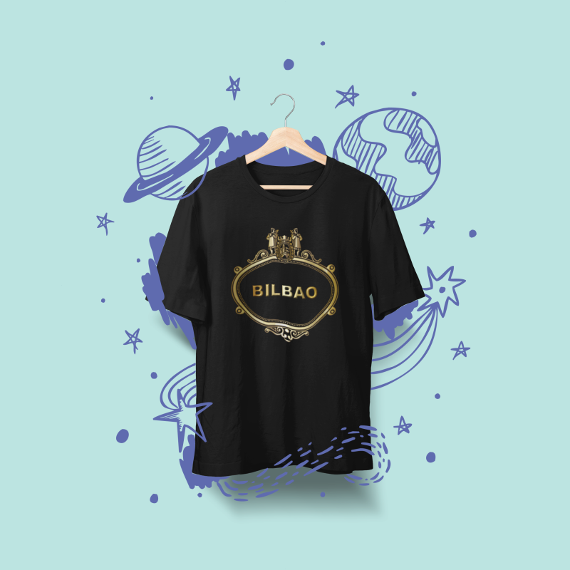 Camiseta Bilbao Placa Calles negra