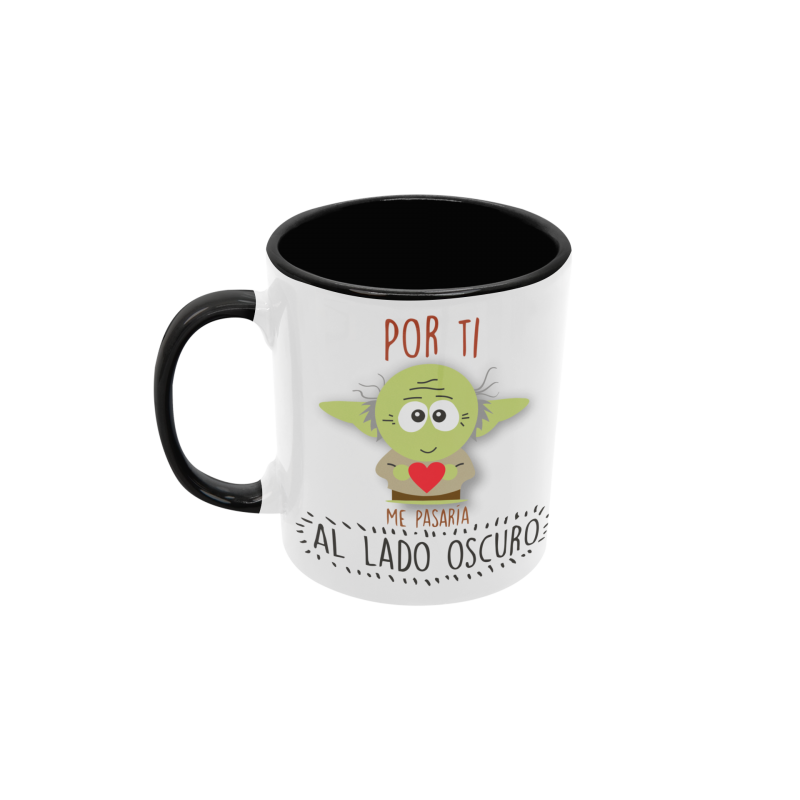 Taza Yoda Por ti al lado Oscuro negra