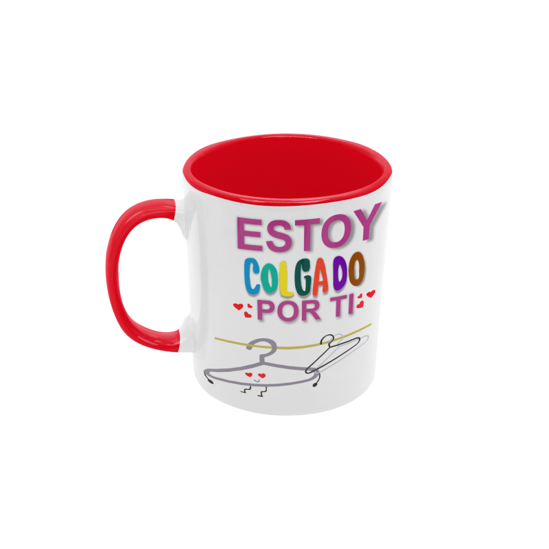 Taza Estoy colgado por ti roja