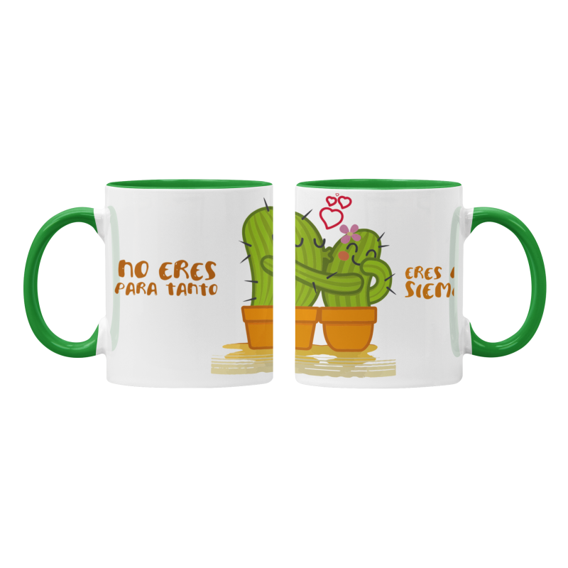 Taza cactus verde doble