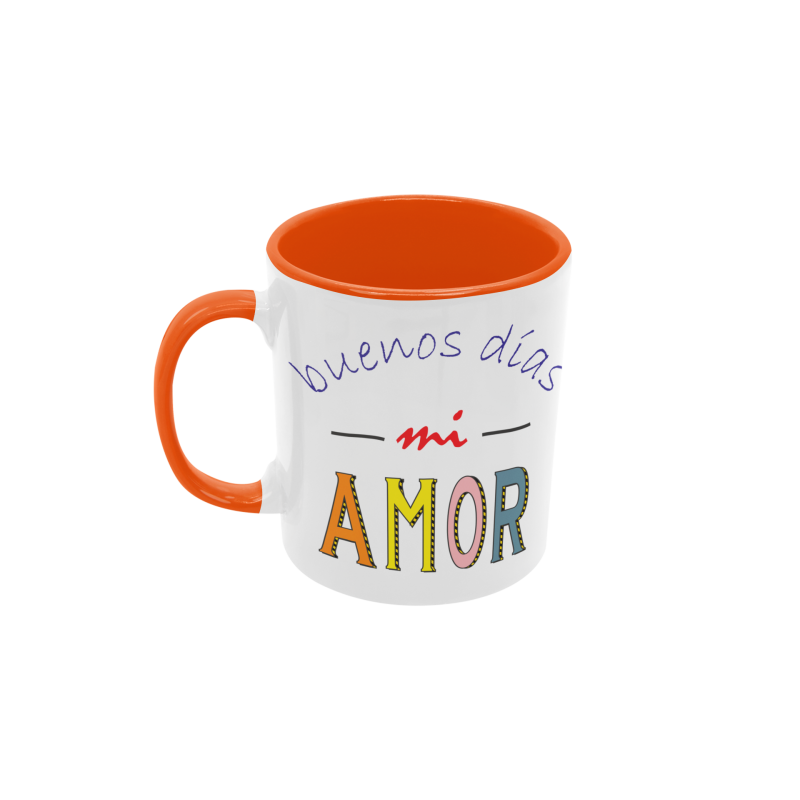 Taza Buenos días mi amor naranja