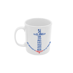 Taza ancla corazón blanca
