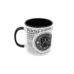 Taza horóscopo capricornio negra