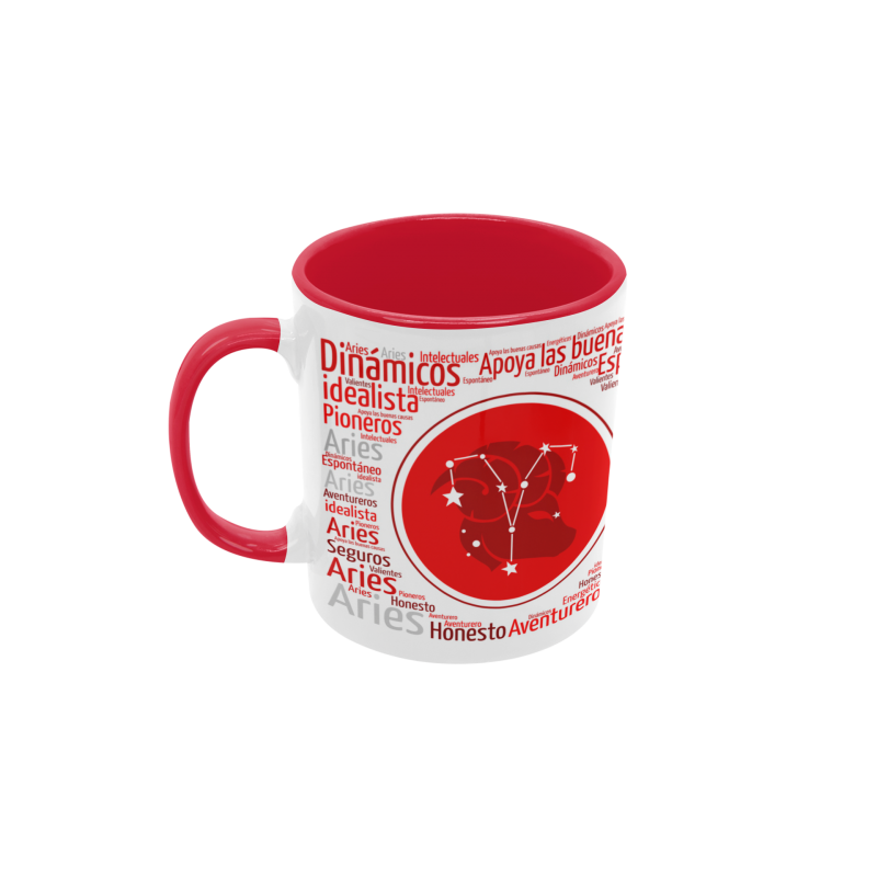 Taza Horóscopo Aries roja