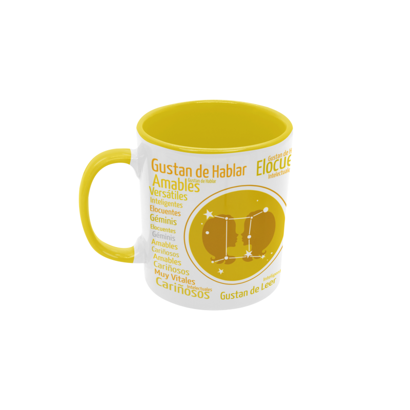 Taza Horóscopo Géminis amarilla