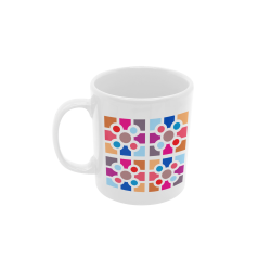 Taza Baldosa de Bilbao colores pastel blanca
