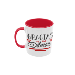 Taza Gracias por tanto amor roja