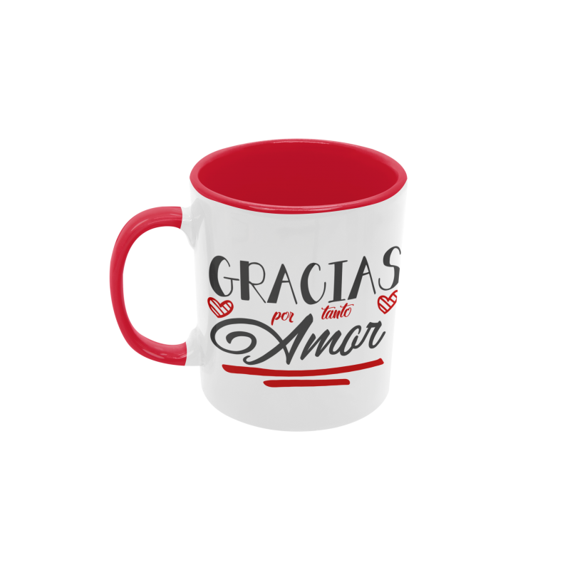 Taza Gracias por tanto amor roja
