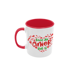 Taza Loco de amor por ti roja