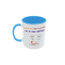 Taza Compartiría todos los postres contigo azul