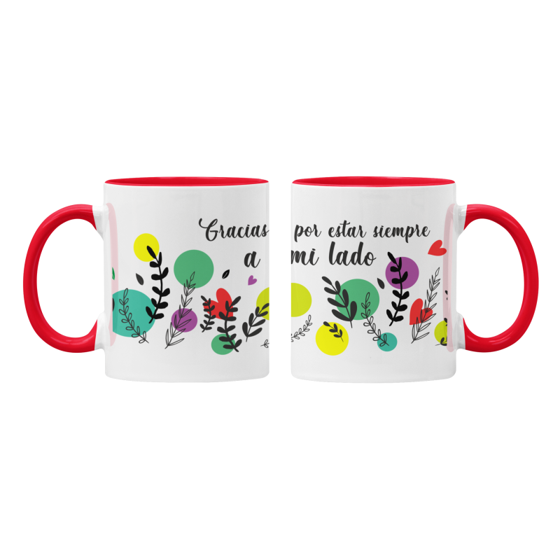 Taza Gracias por estar siempre a mi lado roja