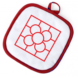 Agarrador cocina Baldosa Bilbao rojo