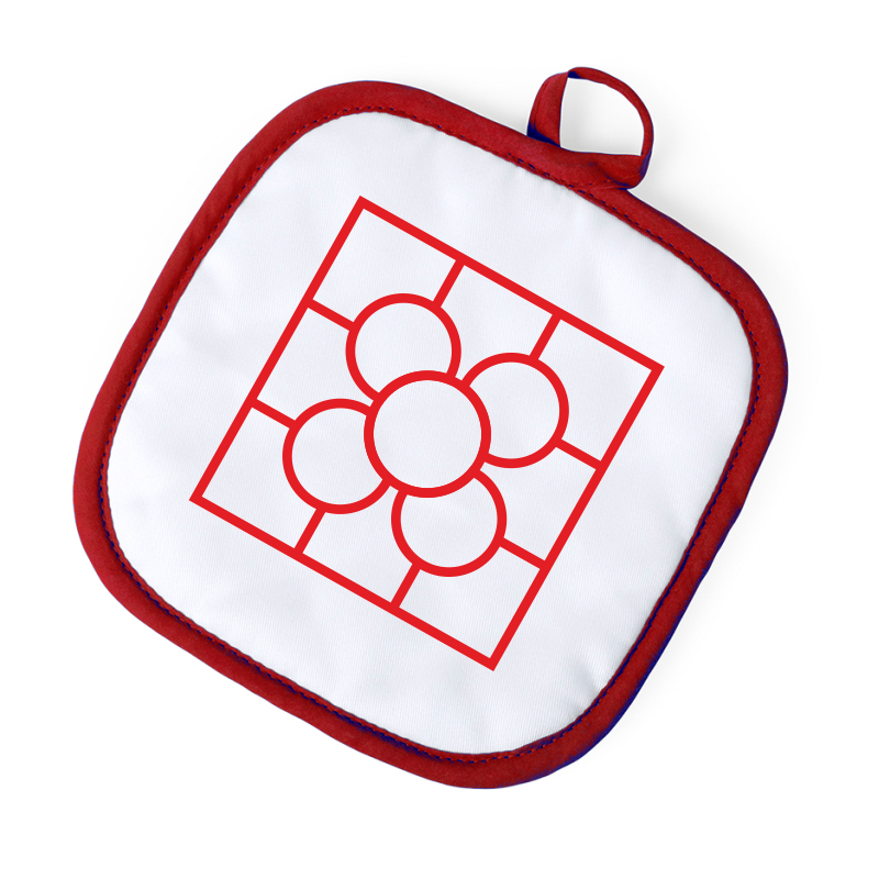 Agarrador cocina Baldosa Bilbao rojo