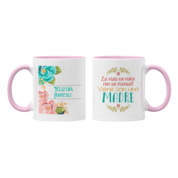 Taza La vida no viene con un manual viene con una madre rosa