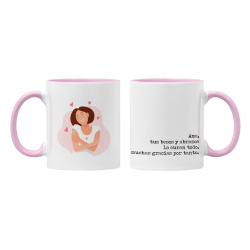 Taza Ama tus besos y abrazos lo curan todo rosa