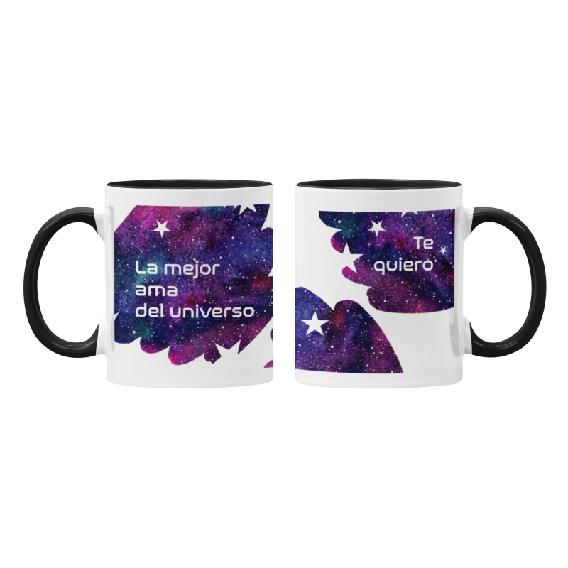 Taza La mejor Ama del Universo Te quiero negra