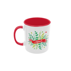 Taza Mamá Hojitas roja