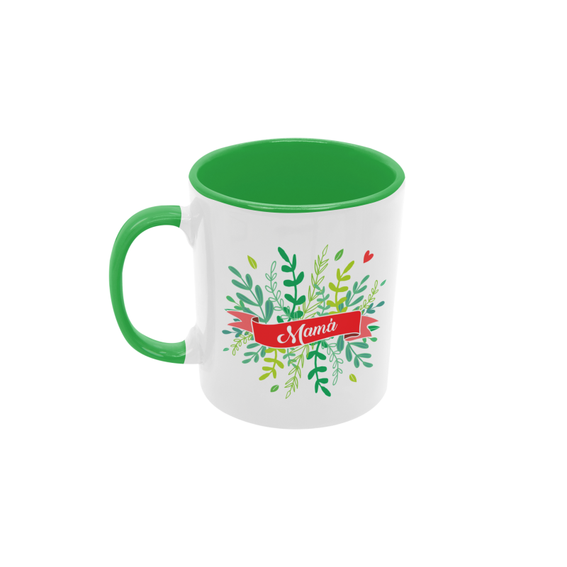 Taza Mamá Hojitas verde