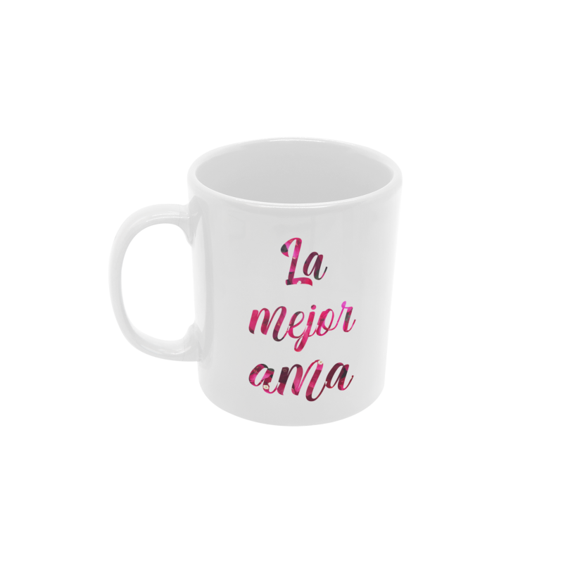 Taza La mejor Ama Flores blanca