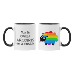 Taza Oveja Arcoiris negra