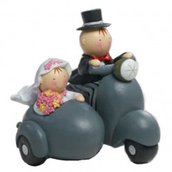 Figura tarta Boda en sidecar