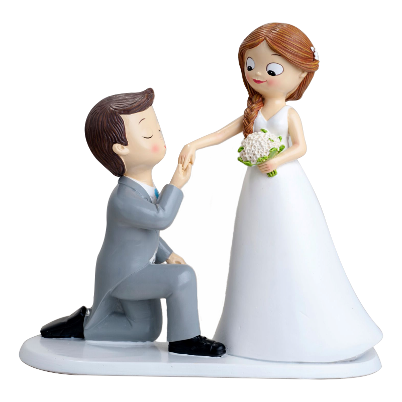 Figura tarta boda pedida de rodillas