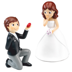 Figura tarta boda pedida corazón