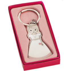 Llavero niña comunión flor