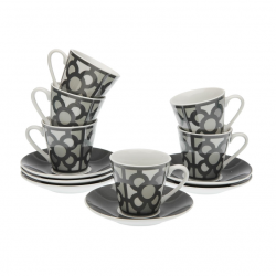 Juego tazas de café solo Baldosa de Bilbao gris