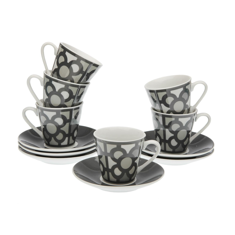 Juego tazas de café solo Baldosa de Bilbao gris