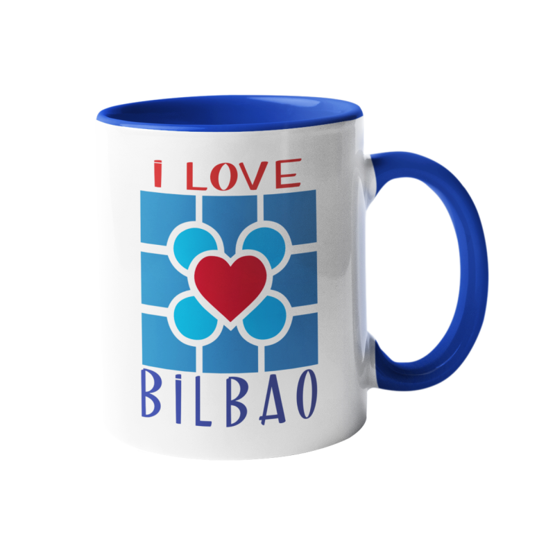 Taza Baldosa corazón Bilbao azul I love Bilbao