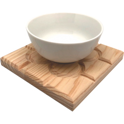 Cuenco con base Baldosa de Bilbao madera natural vaciabolsillos