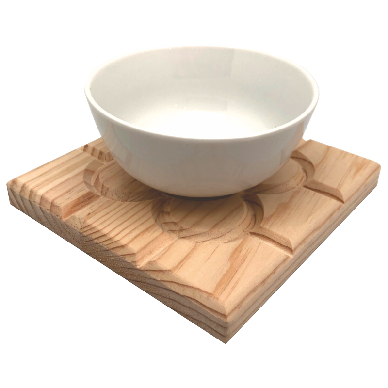Cuenco con base Baldosa de Bilbao madera natural vaciabolsillos