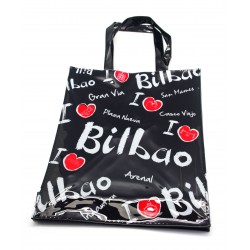 Bolsa Charol I love Bilbao estilo Harrods detalle