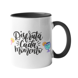 Taza Disfruta cada momento negra