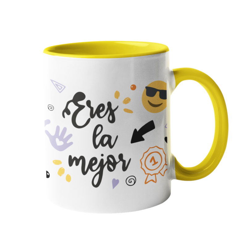 Taza Eres la mejor amarilla