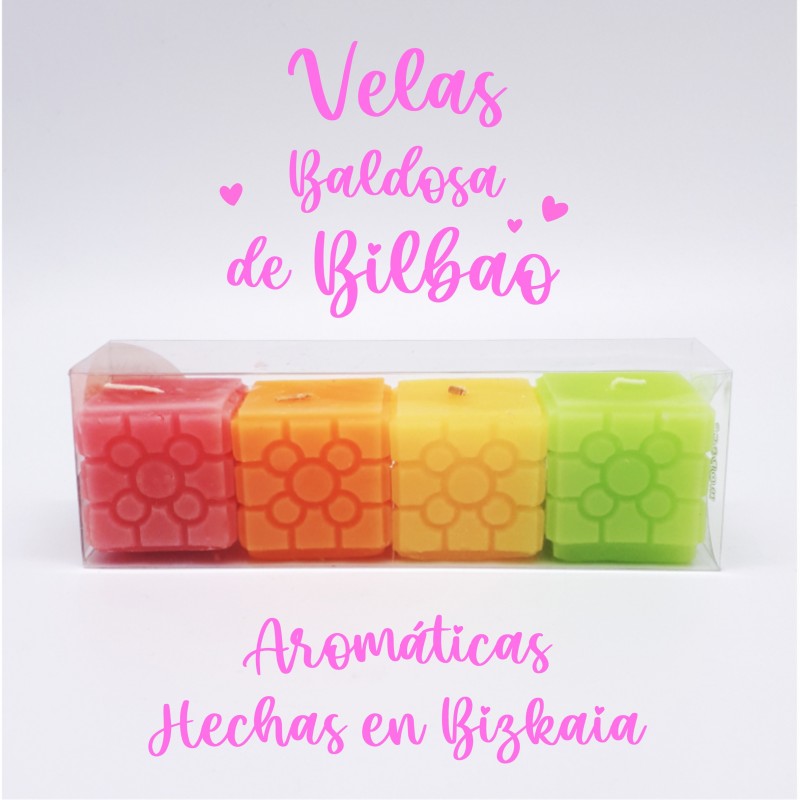 Set velas Baldosa de Bilbao hechas a mano en Bizkaia