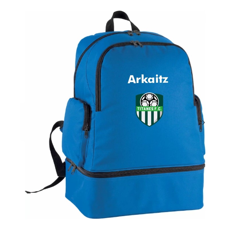 Mochila fútbol ejemplo con nombre y escudo