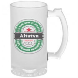 Jarra de cerveza personalizable heineken aitatxu